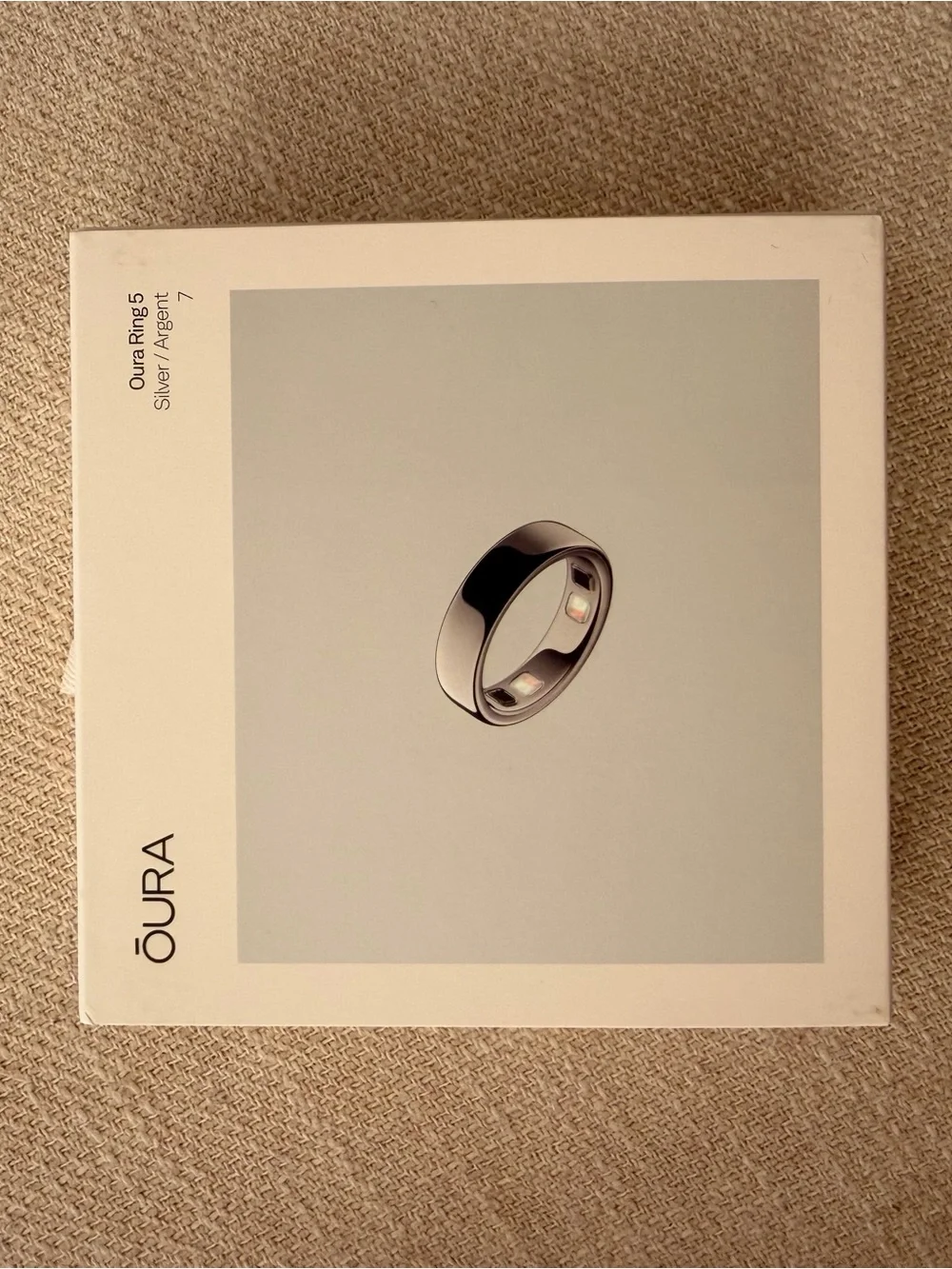 Oura Ring 5 Smart Ring in Silver, Size 7
